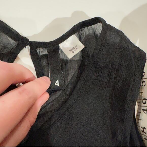 H&M Divided Black & Orange Floral Rose Print Sleeveless Dress Size 4 - Picture 7 of 11